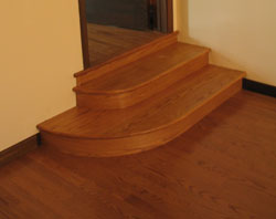round oak hardwood stair treads