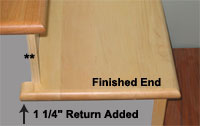 returned finished end stair tread