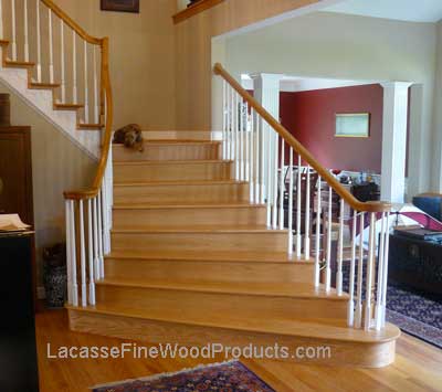 Oak triangular hardwood stairs